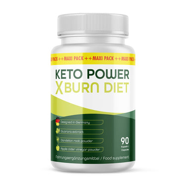 Kunststoffdose mit grünem Etikett Keto Power X burn Diet, 90 Kapseln